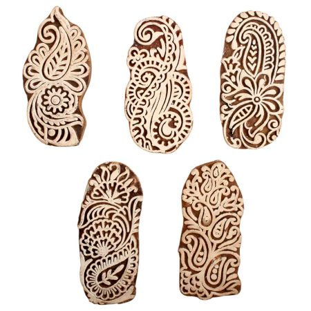 Set of 5 Piece New Mix Wooden Printing Block